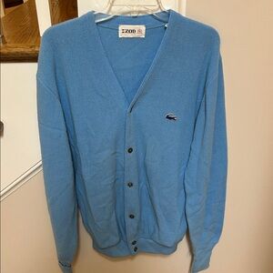 Lacoste Vintage Men's Carolina Blue Cardigan